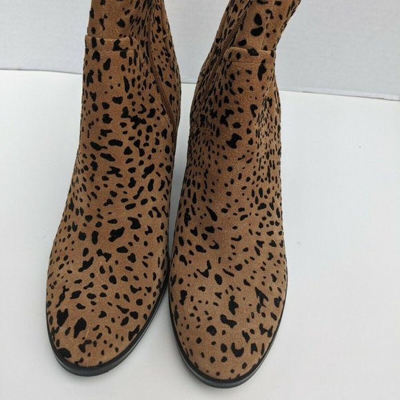 Gibson & Latimer Cheetah Cow Leather Boot Above Ankel NEW Size 9.5 Med - Picture 2 of 12